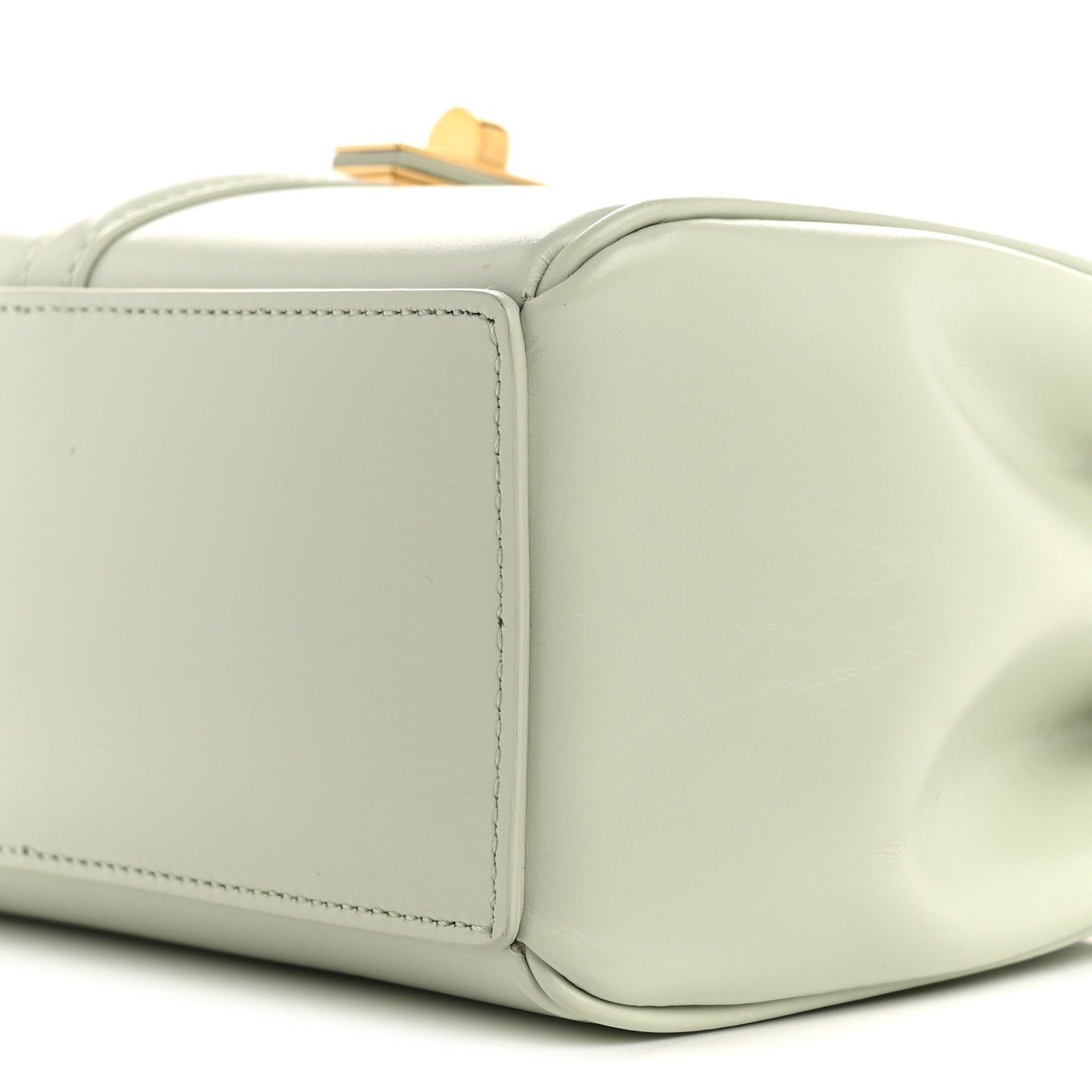 Satinated Calfskin Mini 16 Top Handle Bag Jade