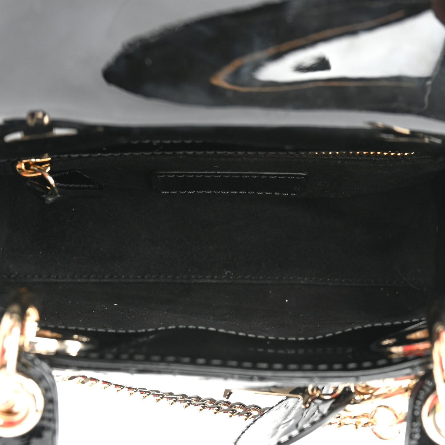 Patent Cannage Mini Lady Dior Black