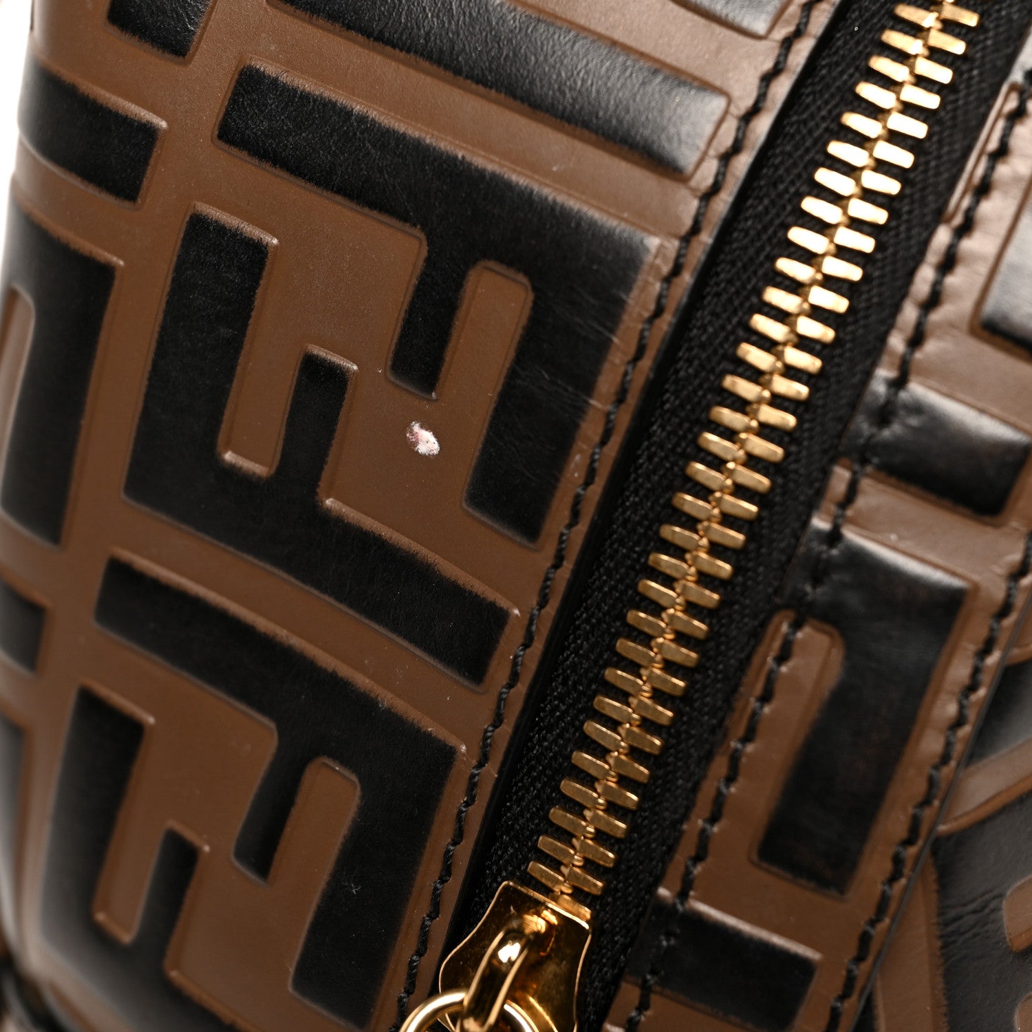 Fendi Vitello Bi-Color FF 1974 Embossed Mini Backpack Maya Black 10 of 15