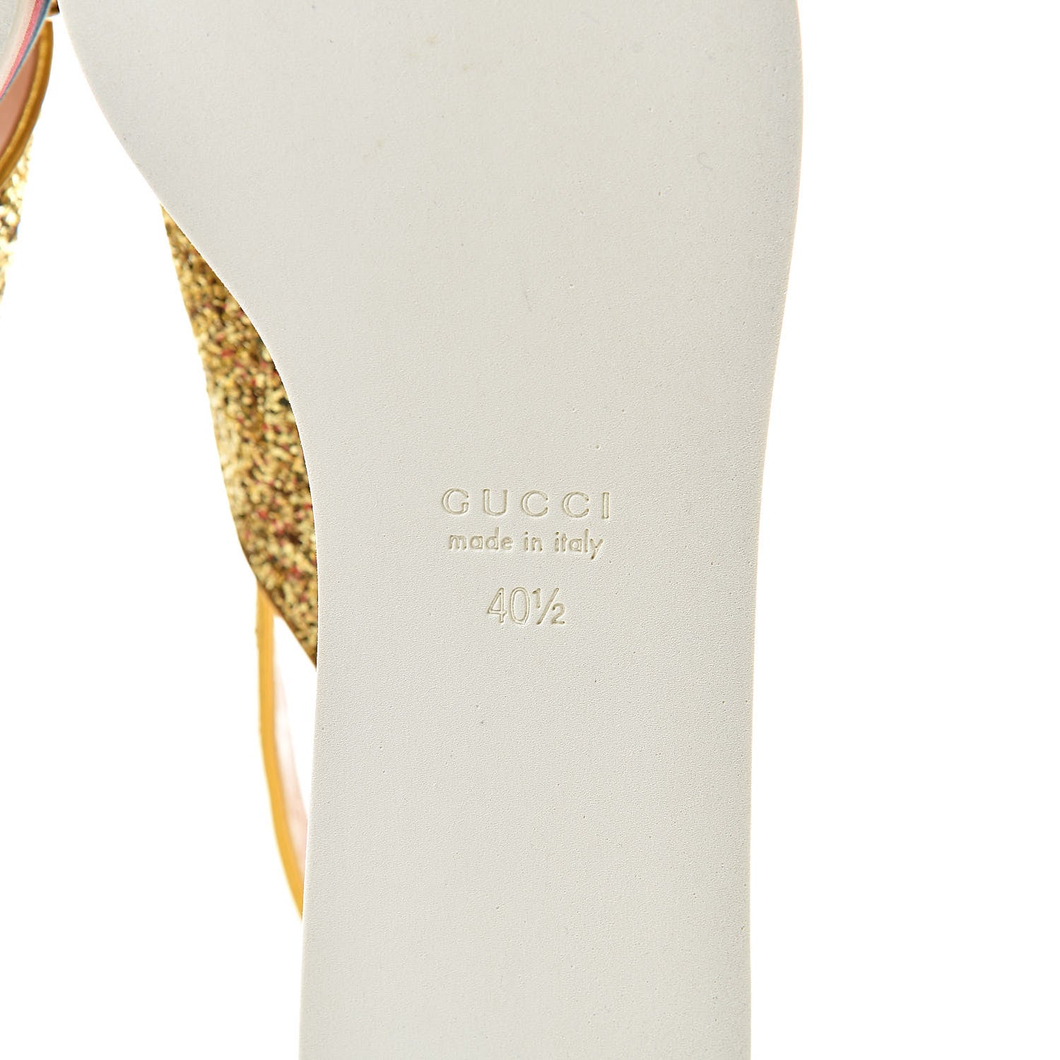 Gucci Glitter Crossover Platform Sandals 40.5 Gold 6 of 8