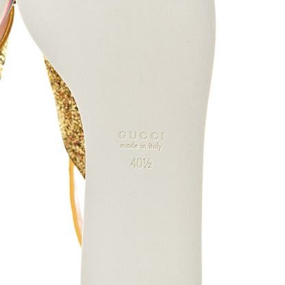 Gucci Glitter Crossover Platform Sandals 40.5 Gold 6 of 8