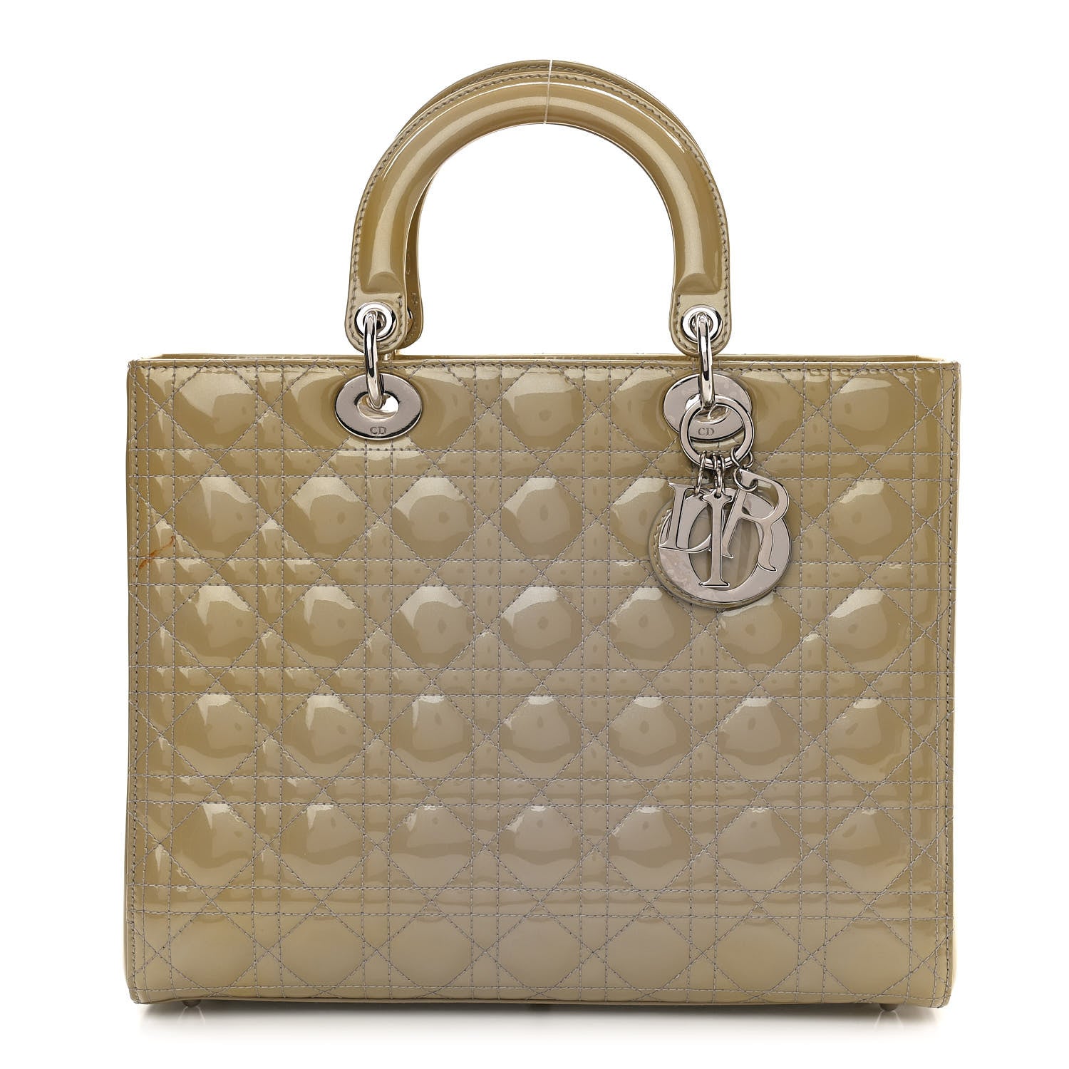 Christian Dior Patent Cannage Large Lady Dior Beige 1 of 11