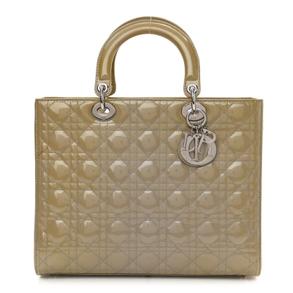 Christian Dior Patent Cannage Large Lady Dior Beige 1 of 11