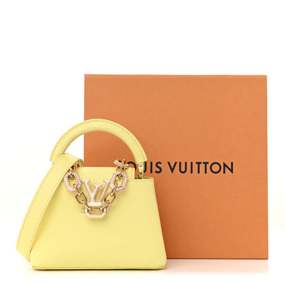 Louis Vuitton Taurillon Mini Capucines Sun Beam Yellow 26 of 27