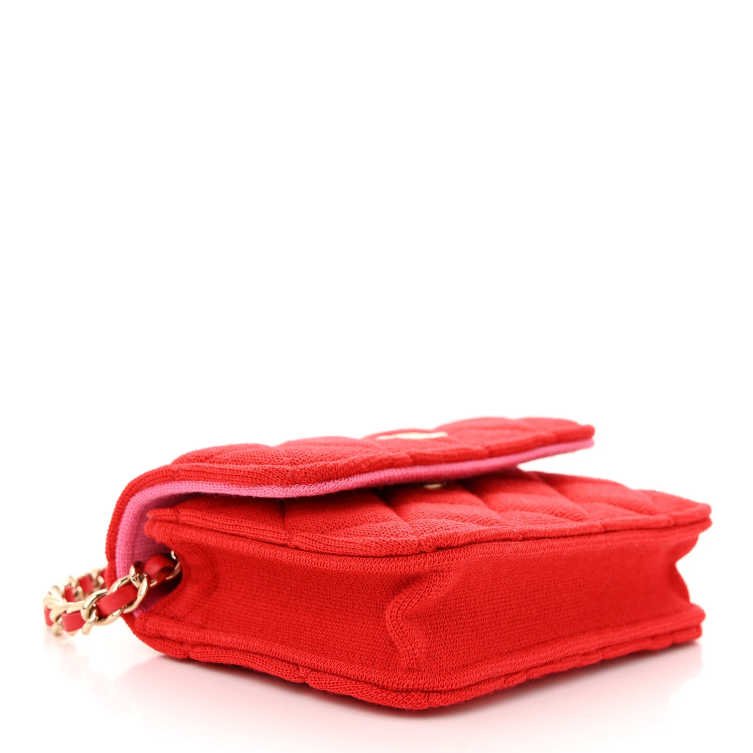 Chanel Jersey Quilted Micro Mini Flap Red 4 of 11