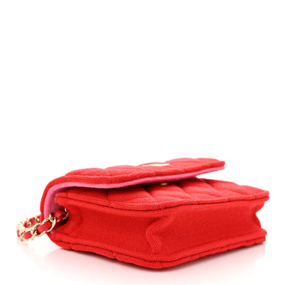 Chanel Jersey Quilted Micro Mini Flap Red 4 of 11