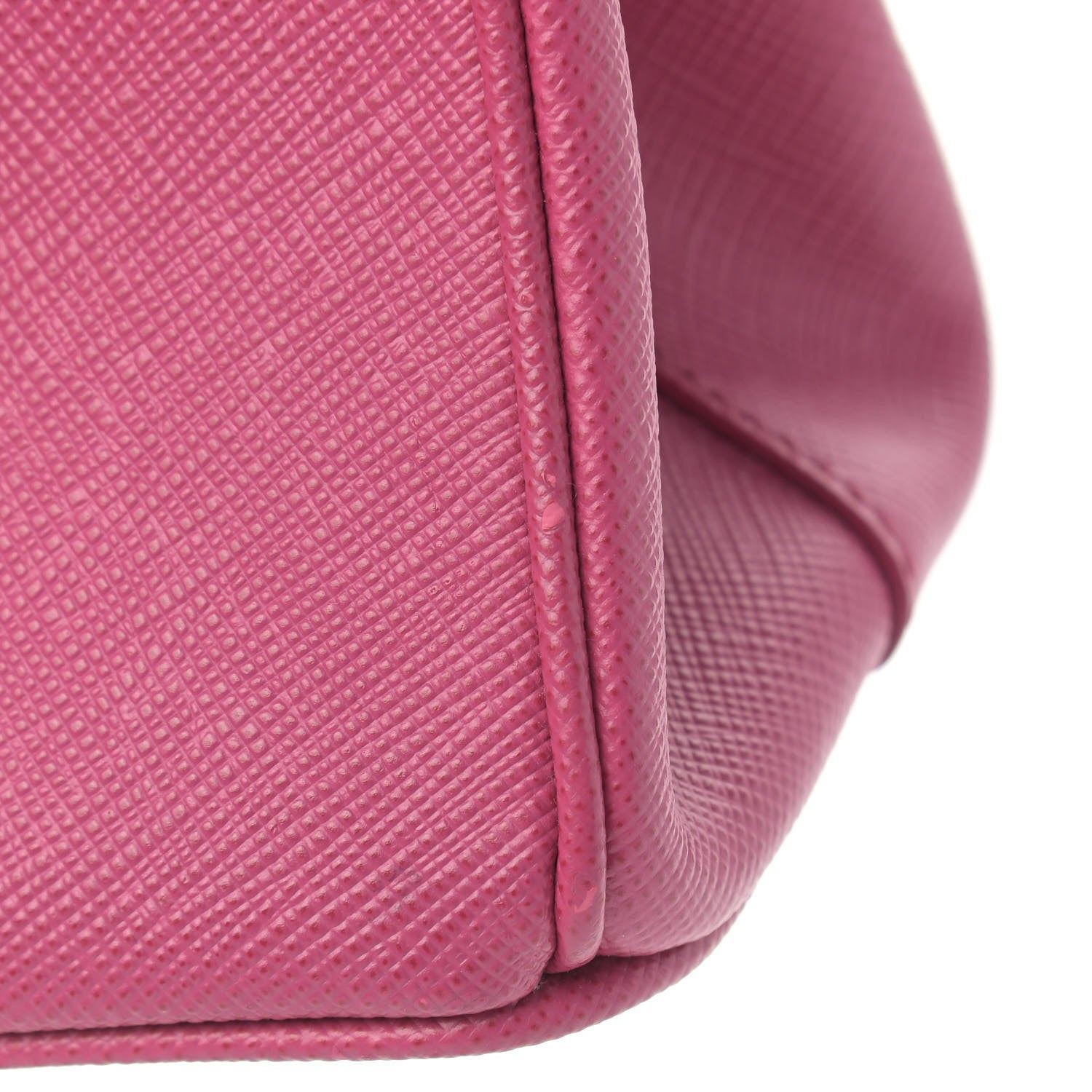Prada Saffiano Lux Micro Galleria Double Zip Tote Fuxia 13 of 17