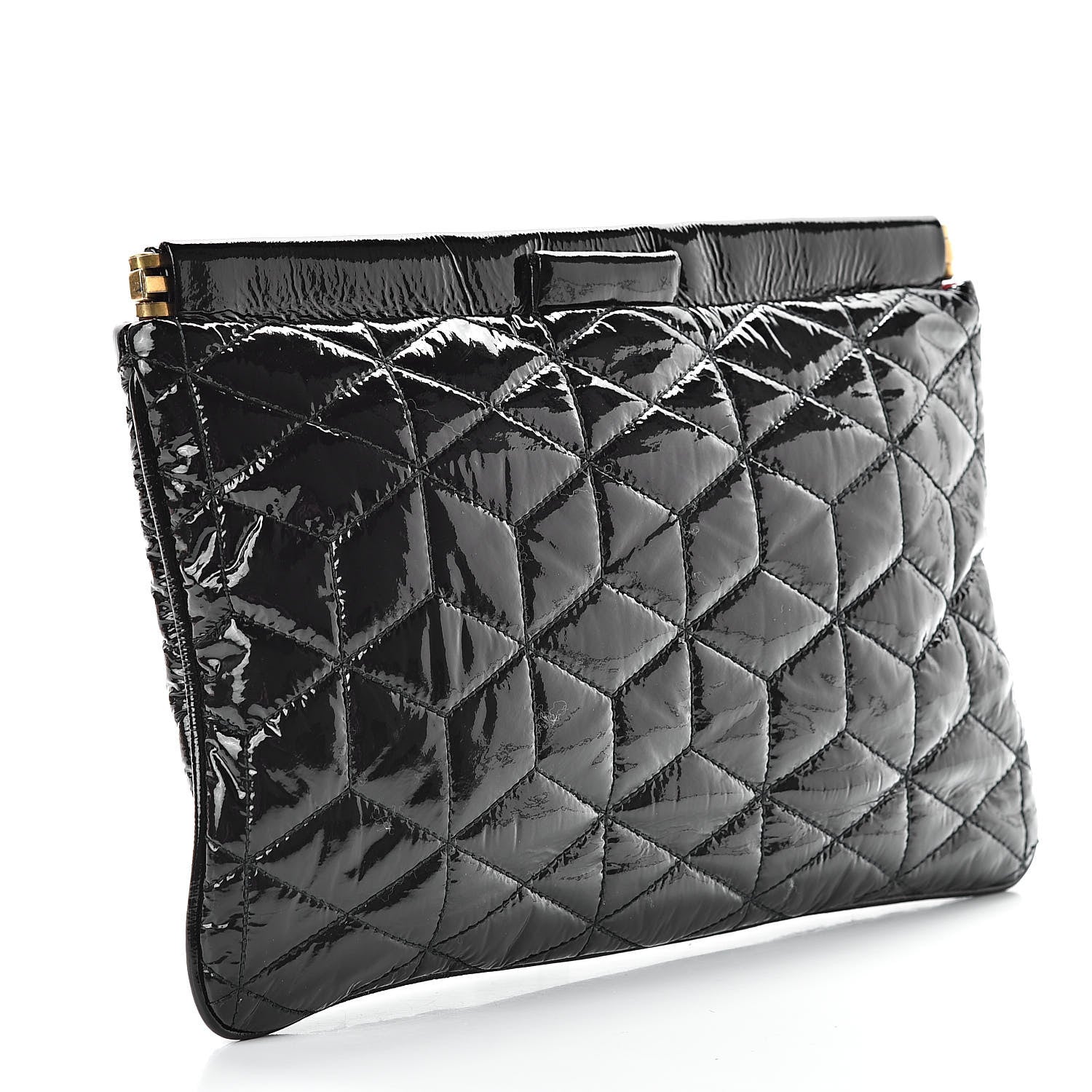 Miu Miu Patent Quilted Clutch Black 3 of 7