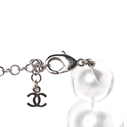 Chanel Acrylic Pearl Short Necklace Silver 4 of 5