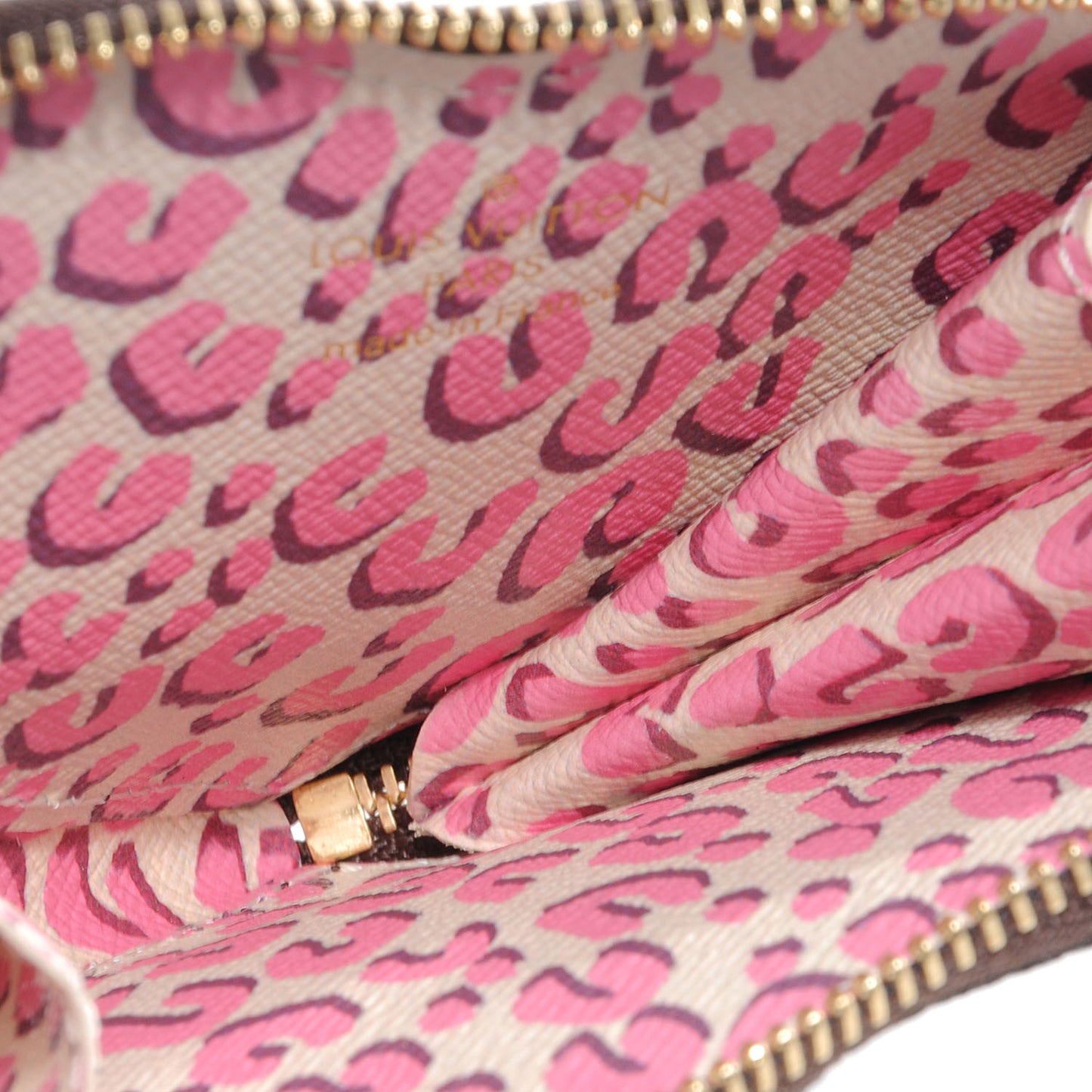 Monogram Leopard Coeur Heart Coin Purse Blanc Corail