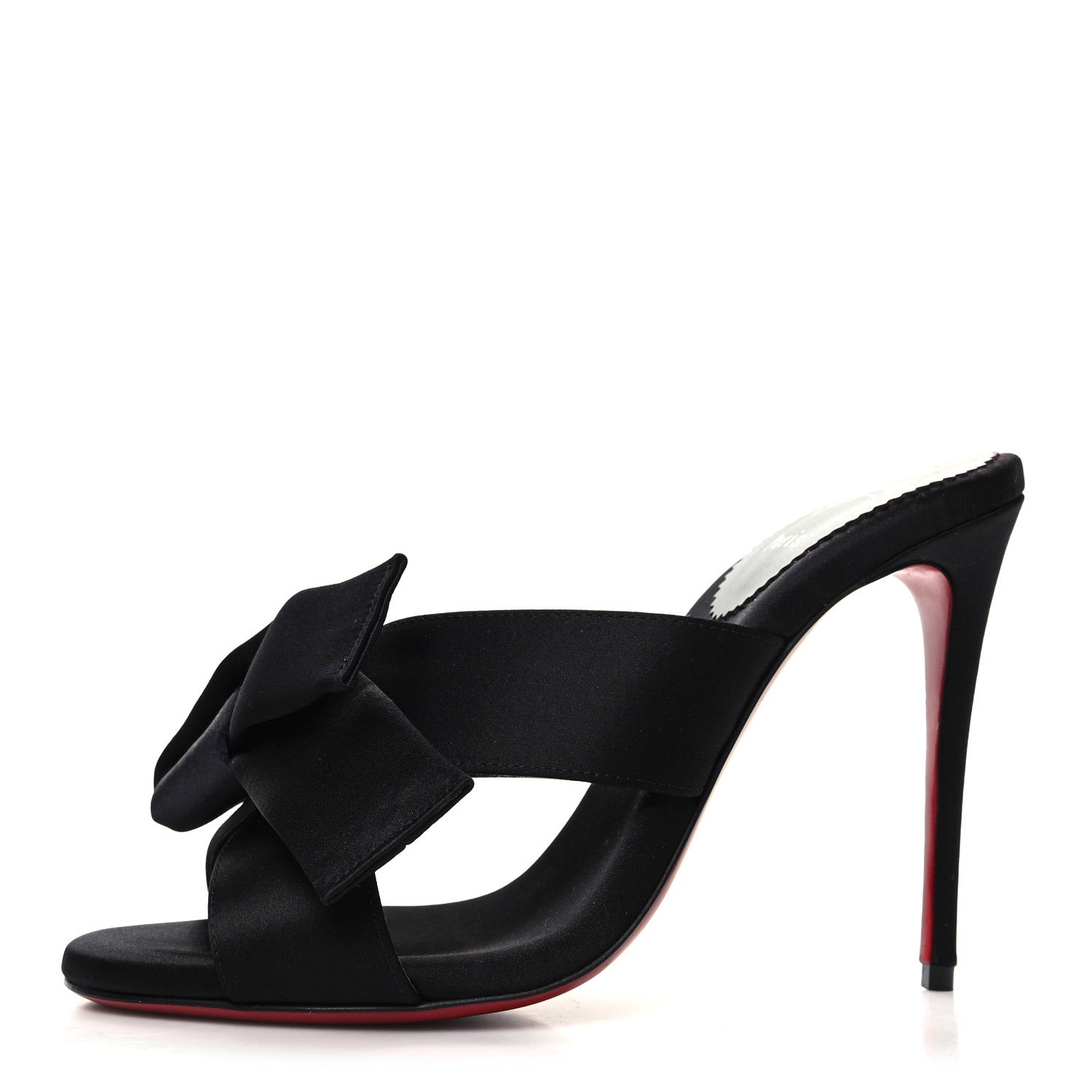 Christian Louboutin Satin Matricia Bow Sandals 37 Black 1 of 8