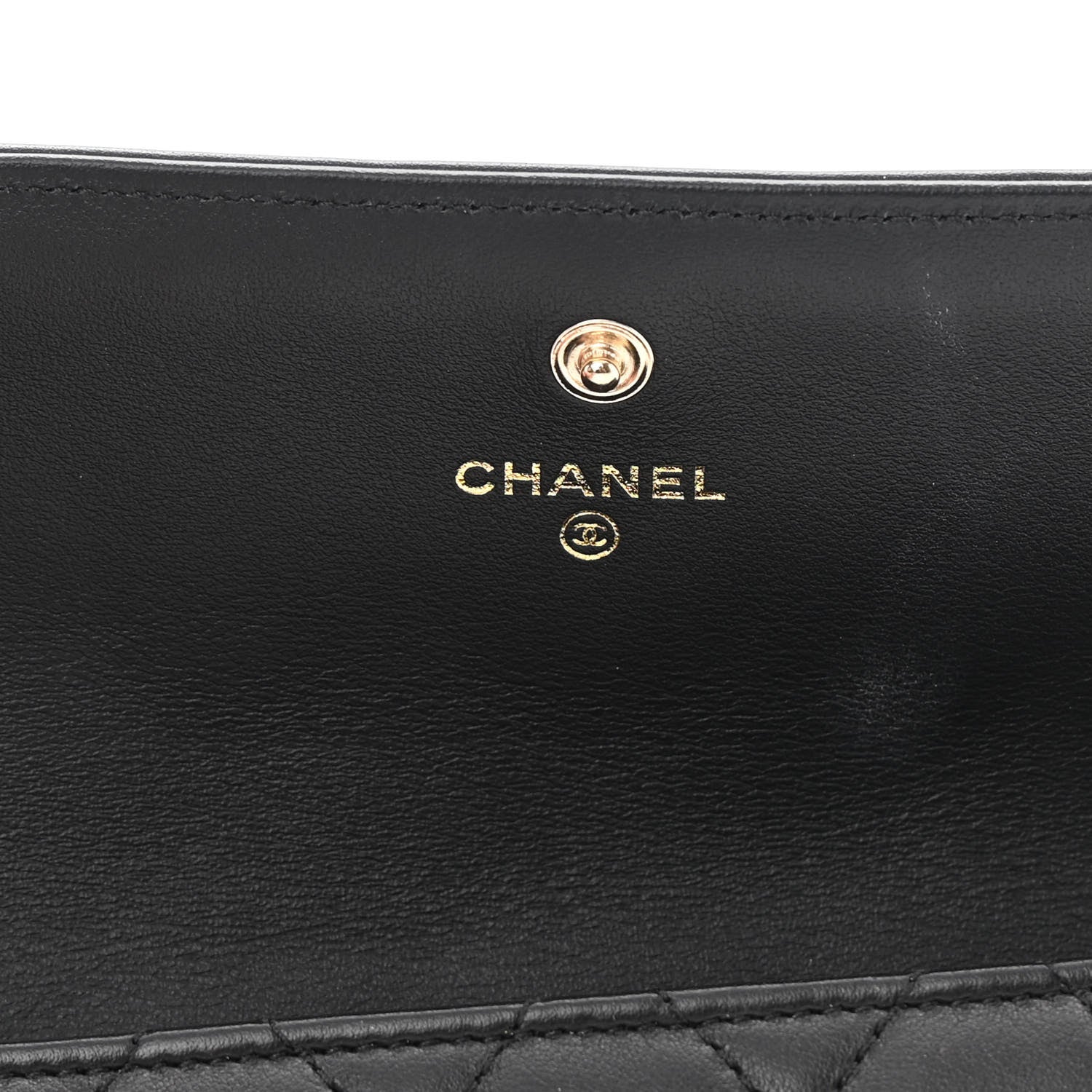 Chanel Calfskin Quilted Boy Chain Around Flap Wallet Black 6 of 10