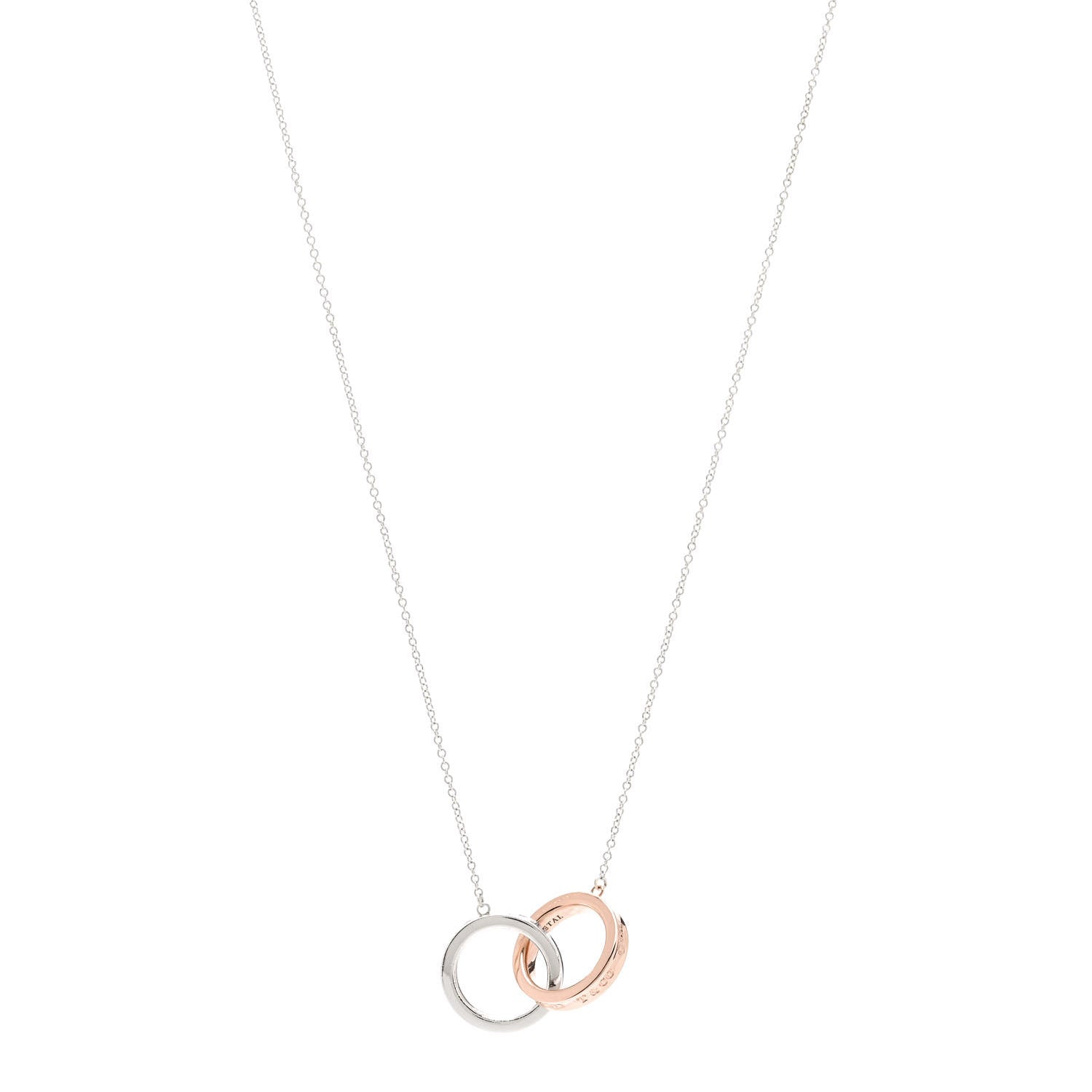 Tiffany Sterling Silver Rubedo 1837 Interlocking Circles Pendant Necklace 1 of 7