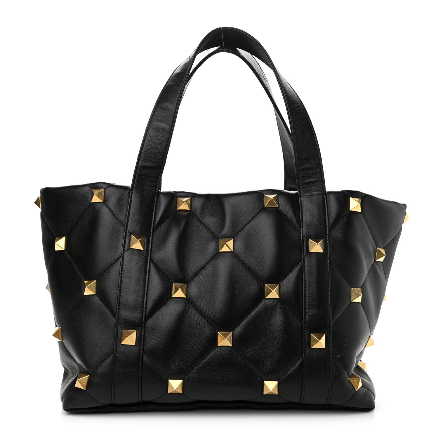Valentino Garavani Nappa Medium Roman Stud Tote Black 1 of 10