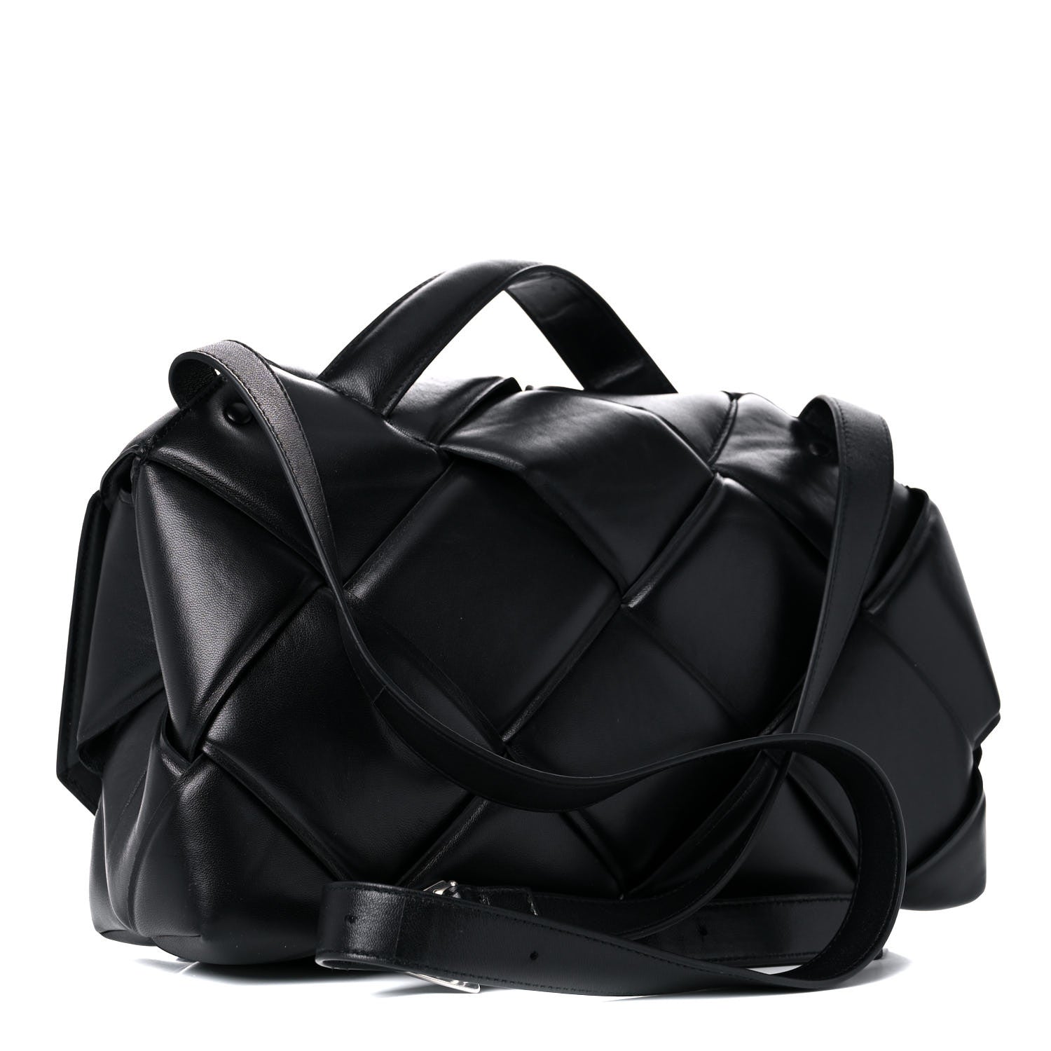 Bottega Veneta Nappa Intreccio Padded Top Handle Shoulder Bag Black 3 of 18