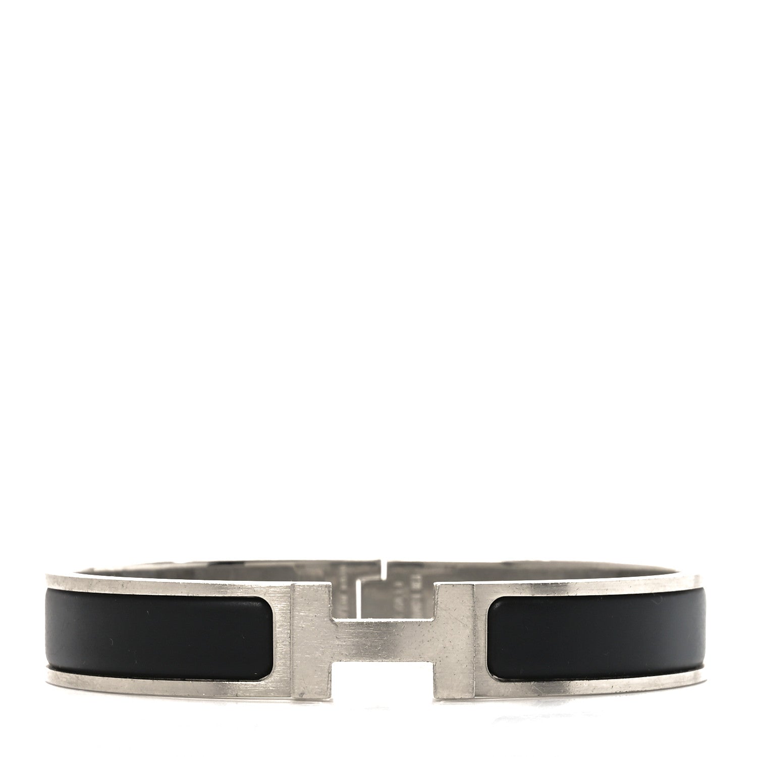 Hermes Matte Enamel Narrow Clic Clac HH Bracelet T6 Black 1 of 5