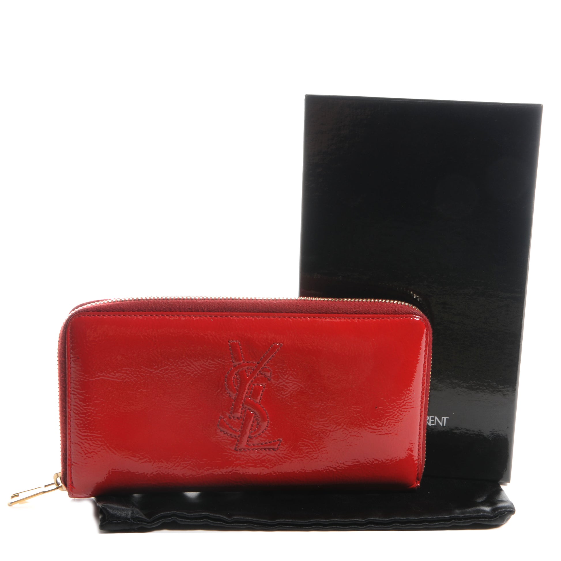 Saint Laurent Patent Leather Belle de Jour Zippy Wallet Red 5 of 9