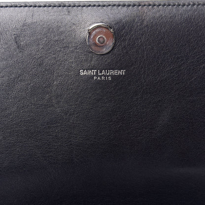 Saint Laurent Calfskin Studded Medium Monogram Satchel Black 10 of 10