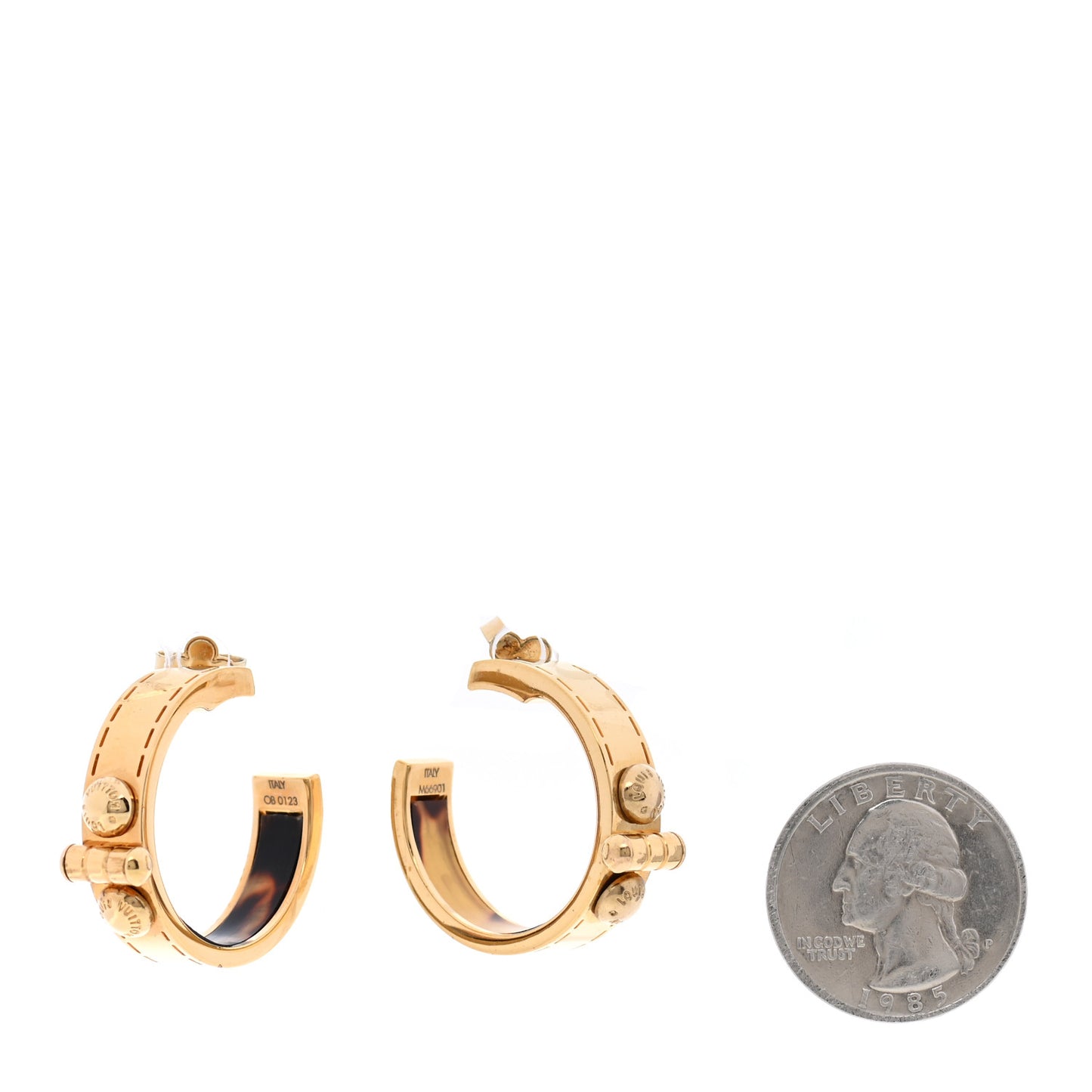 Metal Hinged Hoop Earrings Gold