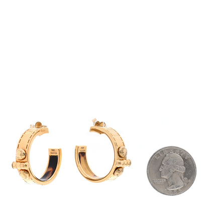 Louis Vuitton Metal Hinged Hoop Earrings Gold 3 of 5
