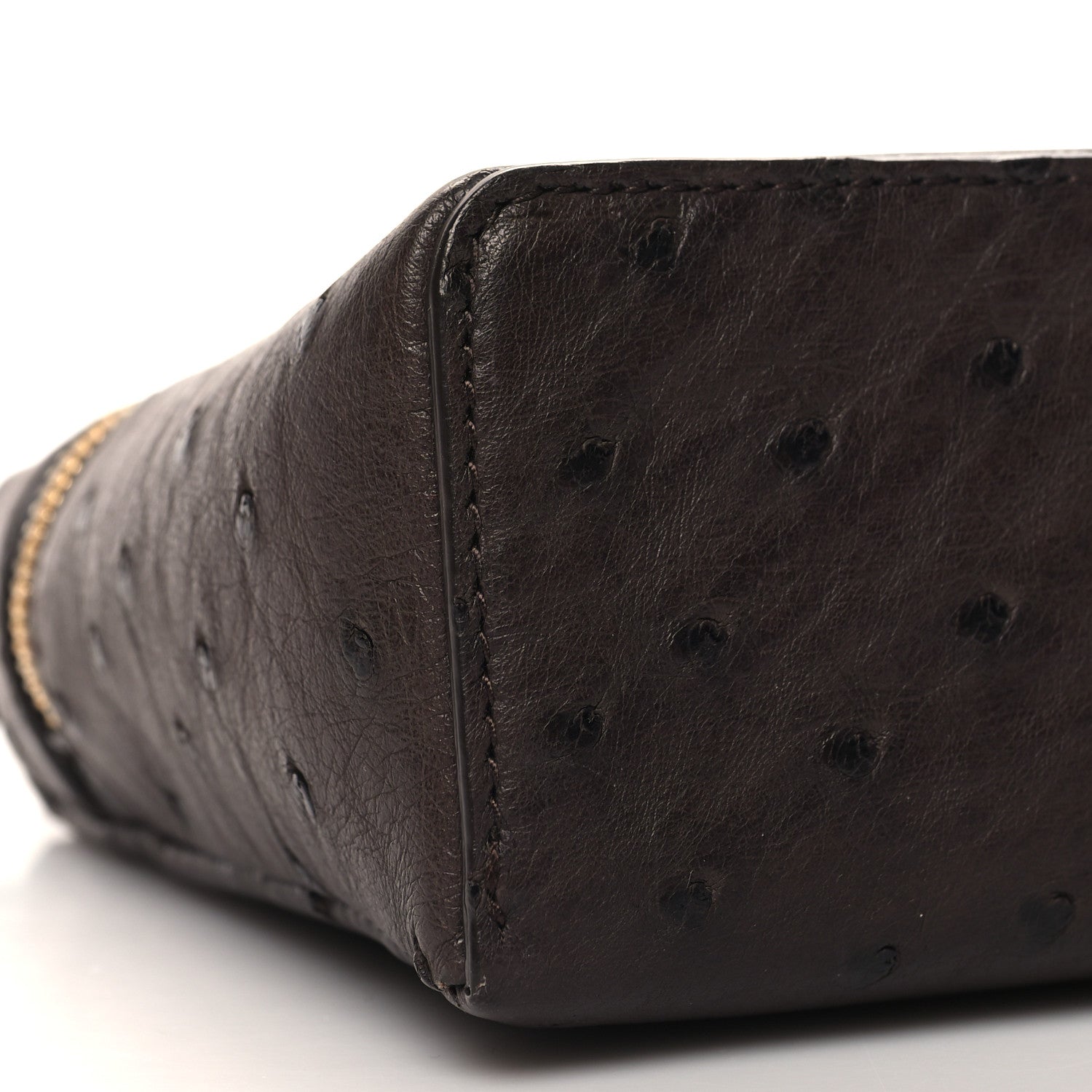 Loro Piana Ostrich L19 Extra Pocket Pouch Chocolate 8 of 10