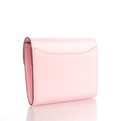 Hermes Tadelakt Lizard Constance Short Wallet Rose Sakura Bougainvillea 3 of 7