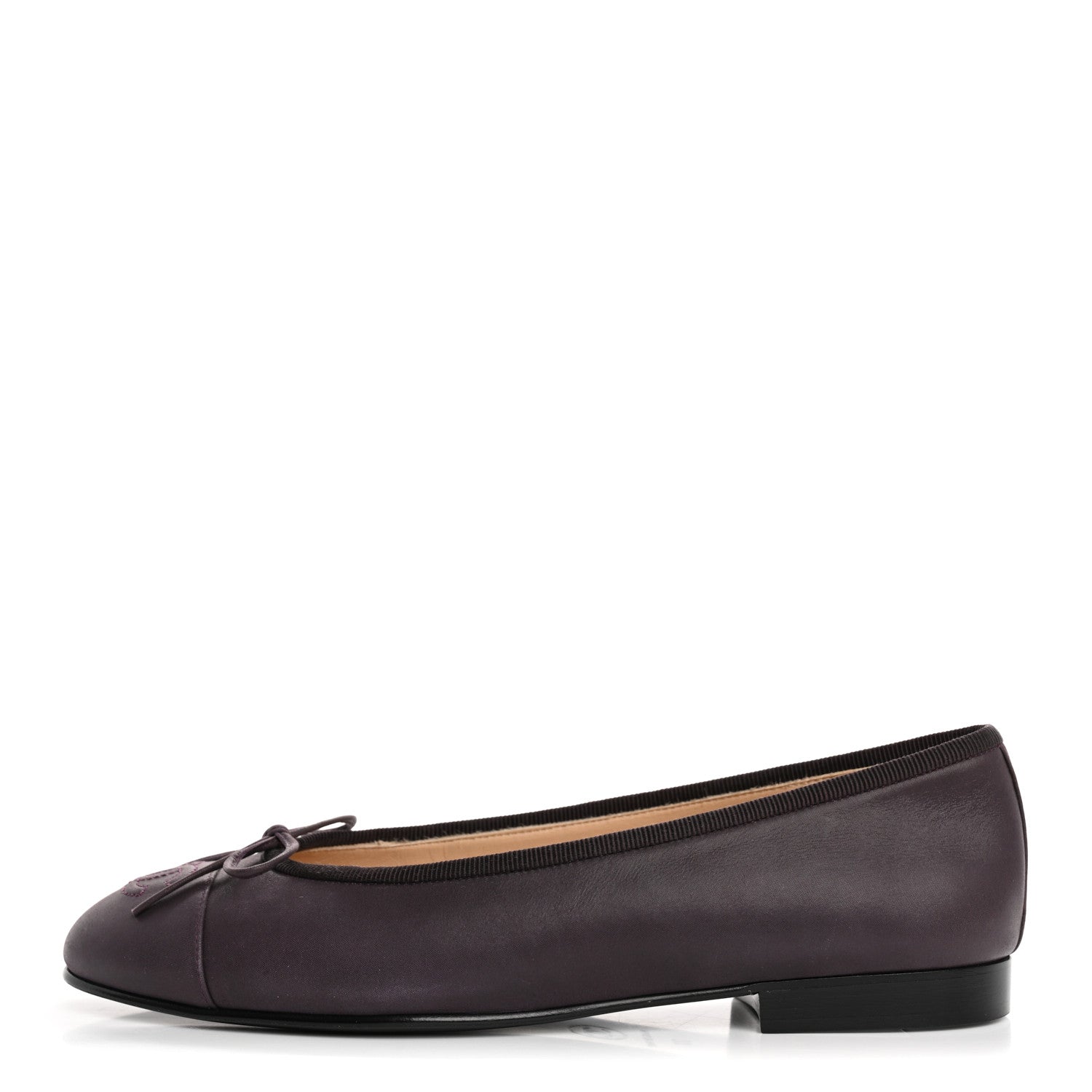 Chanel Lambskin Cap Toe Ballerina Flats 37 Purple 1 of 10