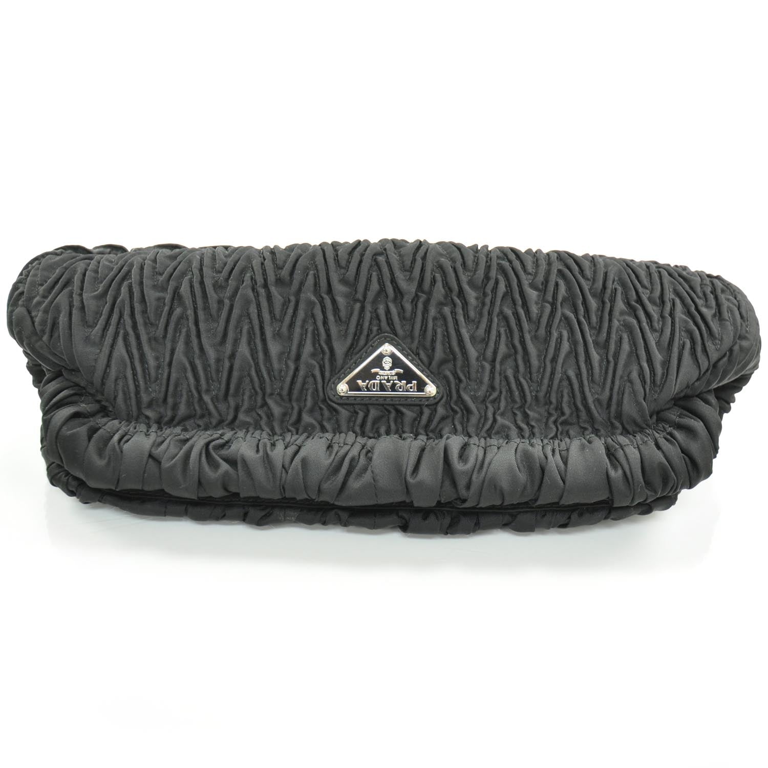 Prada Tessuto Nylon Chevron Clutch Nero Black 5 of 8