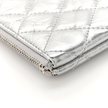 Chanel Metallic Aged Calfskin Quilted Small Cosmetic Pouch Silver 11 of 12