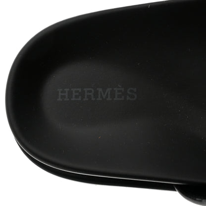 Hermes Calfskin Womens Chypre Sandals 37.5 Black 6 of 9