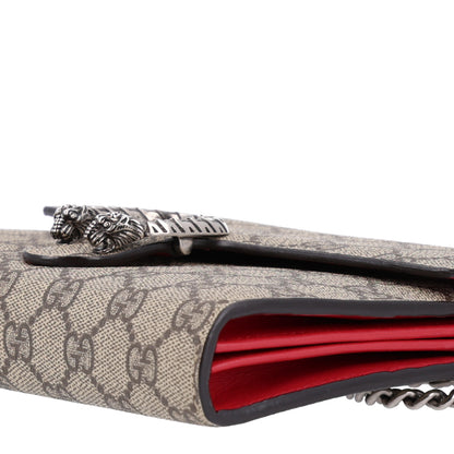 Gucci GG Supreme Monogram Mini Dionysus Chain Wallet Beige Vulcanic Red 10 of 10