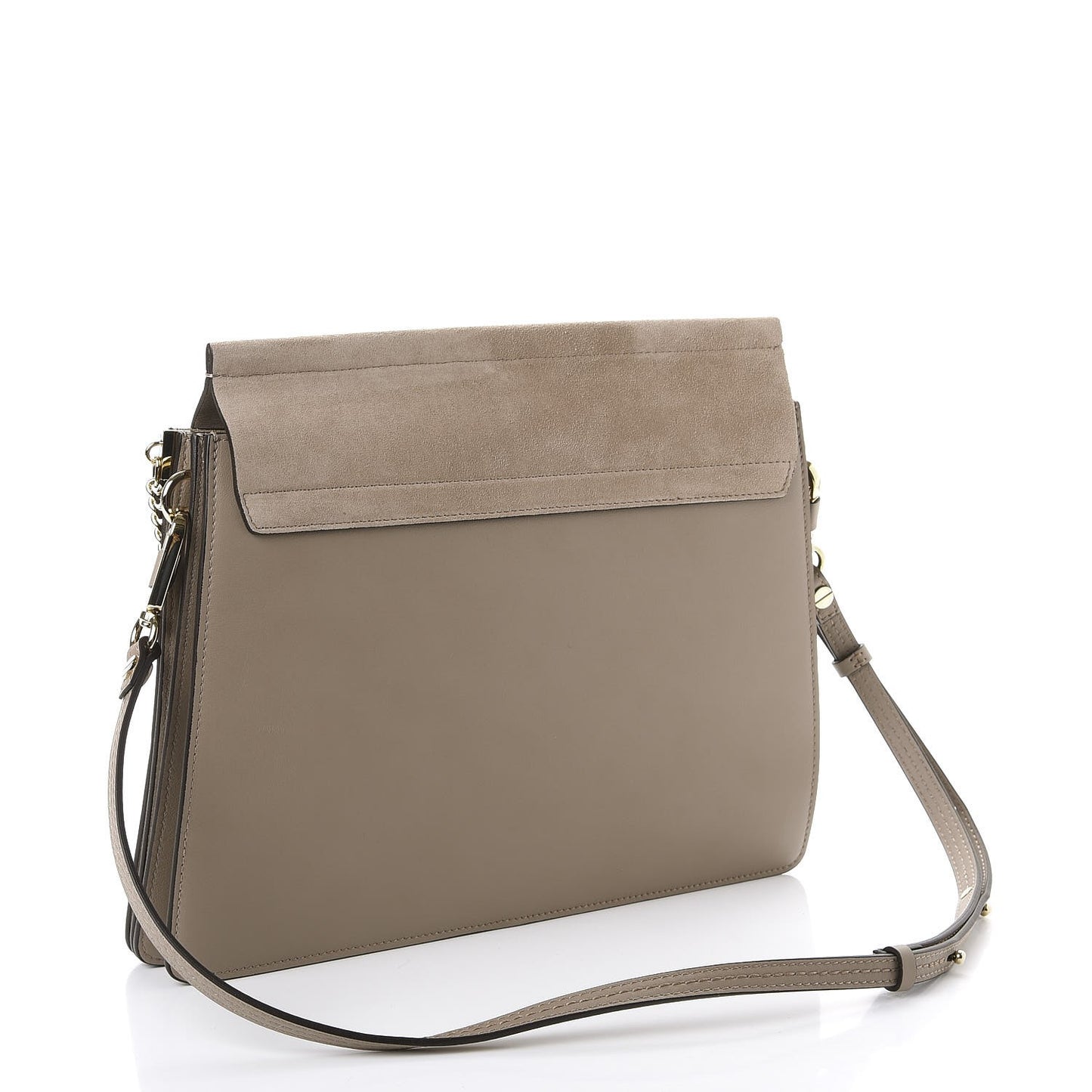 Calfskin Suede Medium Faye Shoulder Bag Motty Grey