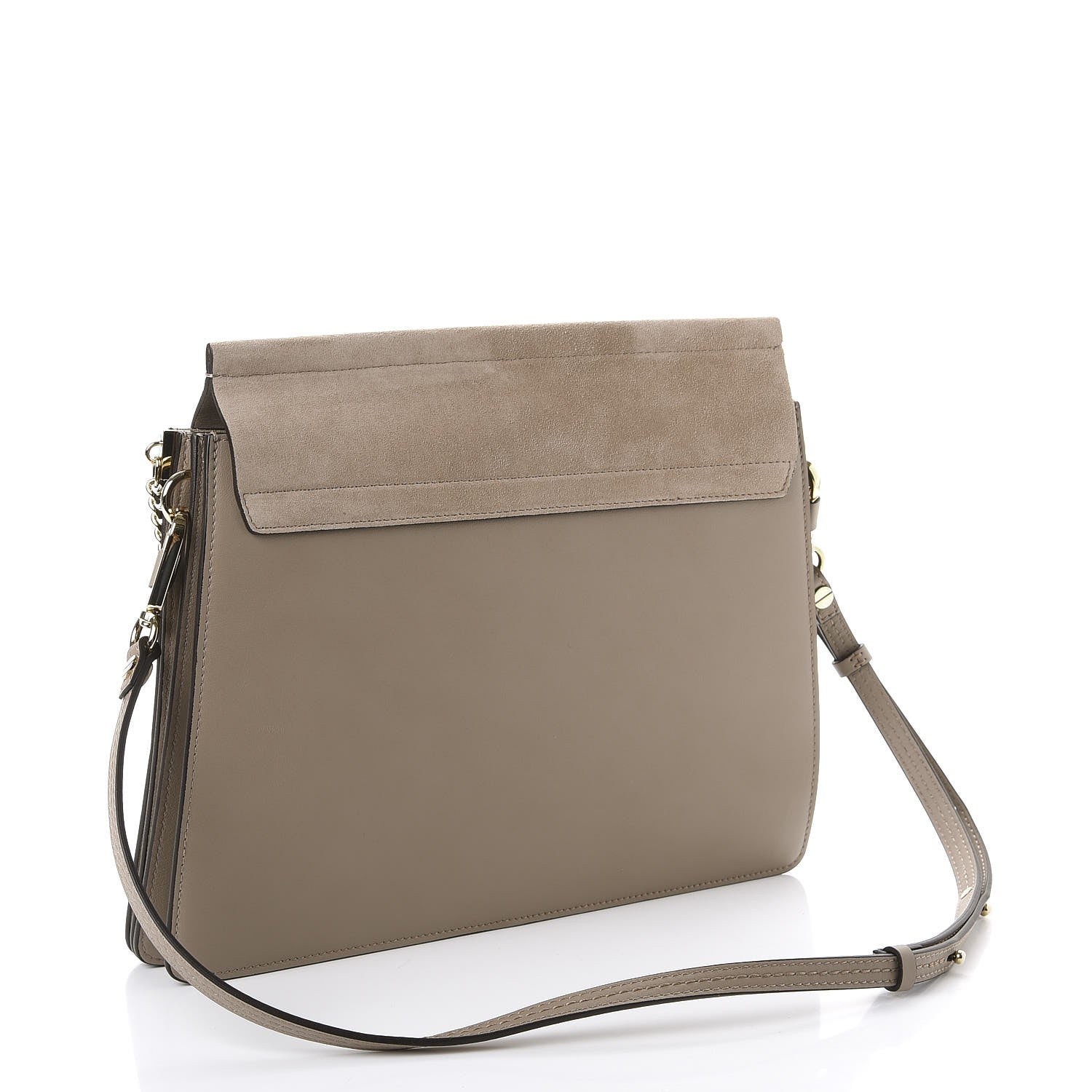 Chloe Calfskin Suede Medium Faye Shoulder Bag Motty Grey 3 of 7