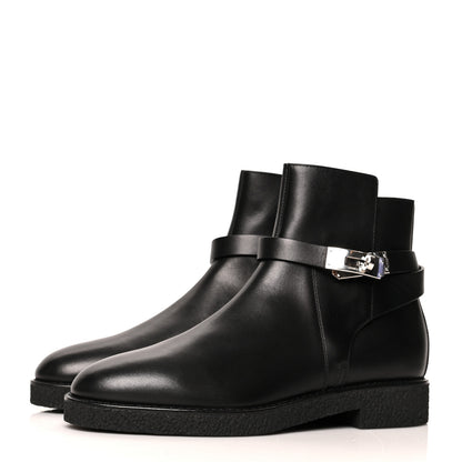 Hermes Calfskin Follow Ankle Boots 40 Black 3 of 8