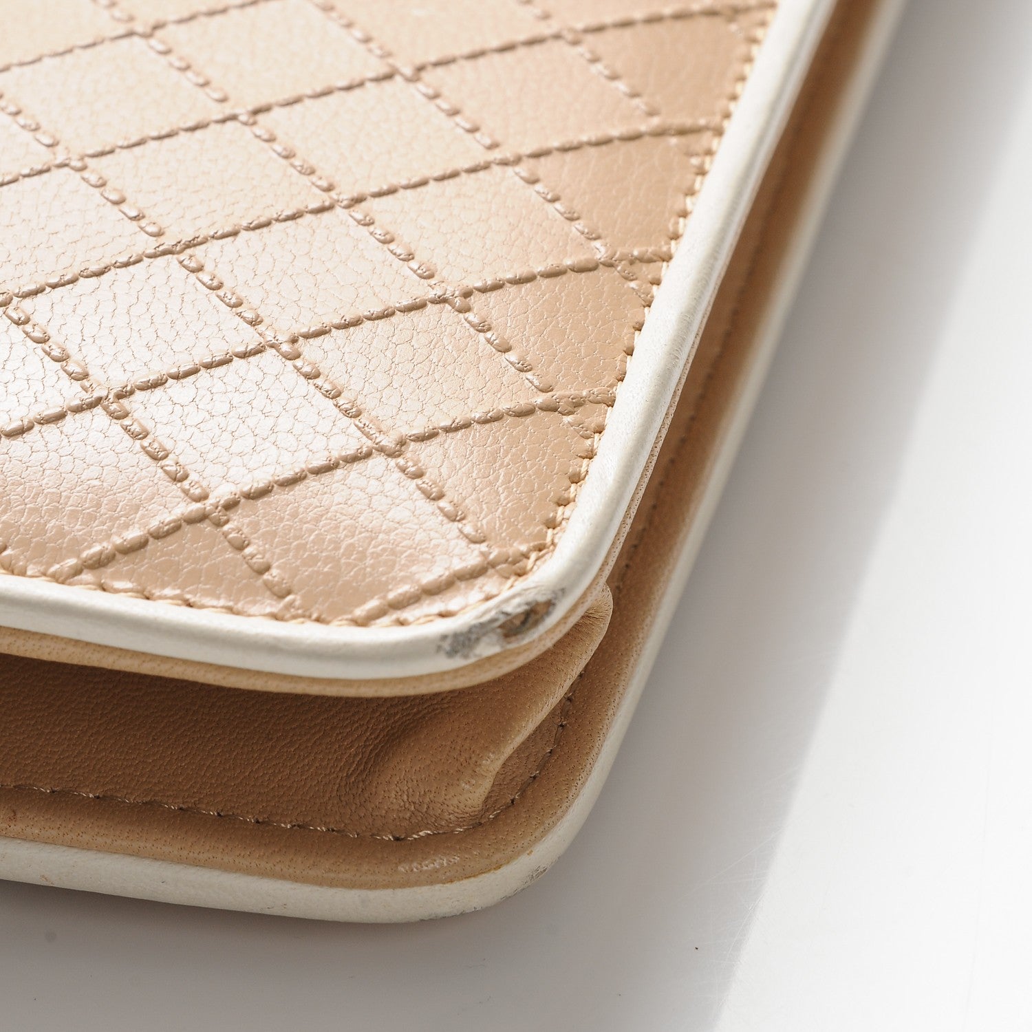 Chanel Calfskin Quilt Embossed CC Wallet On Chain WOC Beige 11 of 12