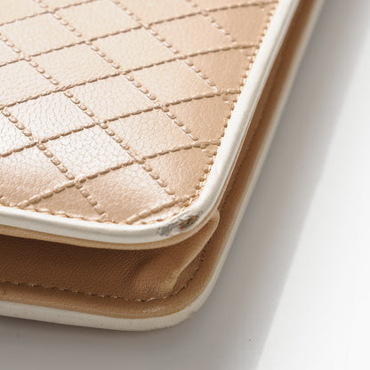 Chanel Calfskin Quilt Embossed CC Wallet On Chain WOC Beige 11 of 12