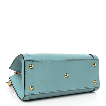 Gucci Wonka Grain Calfskin Mini Diana Tote Bag Dusty Azure Orange Fluo 4 of 9