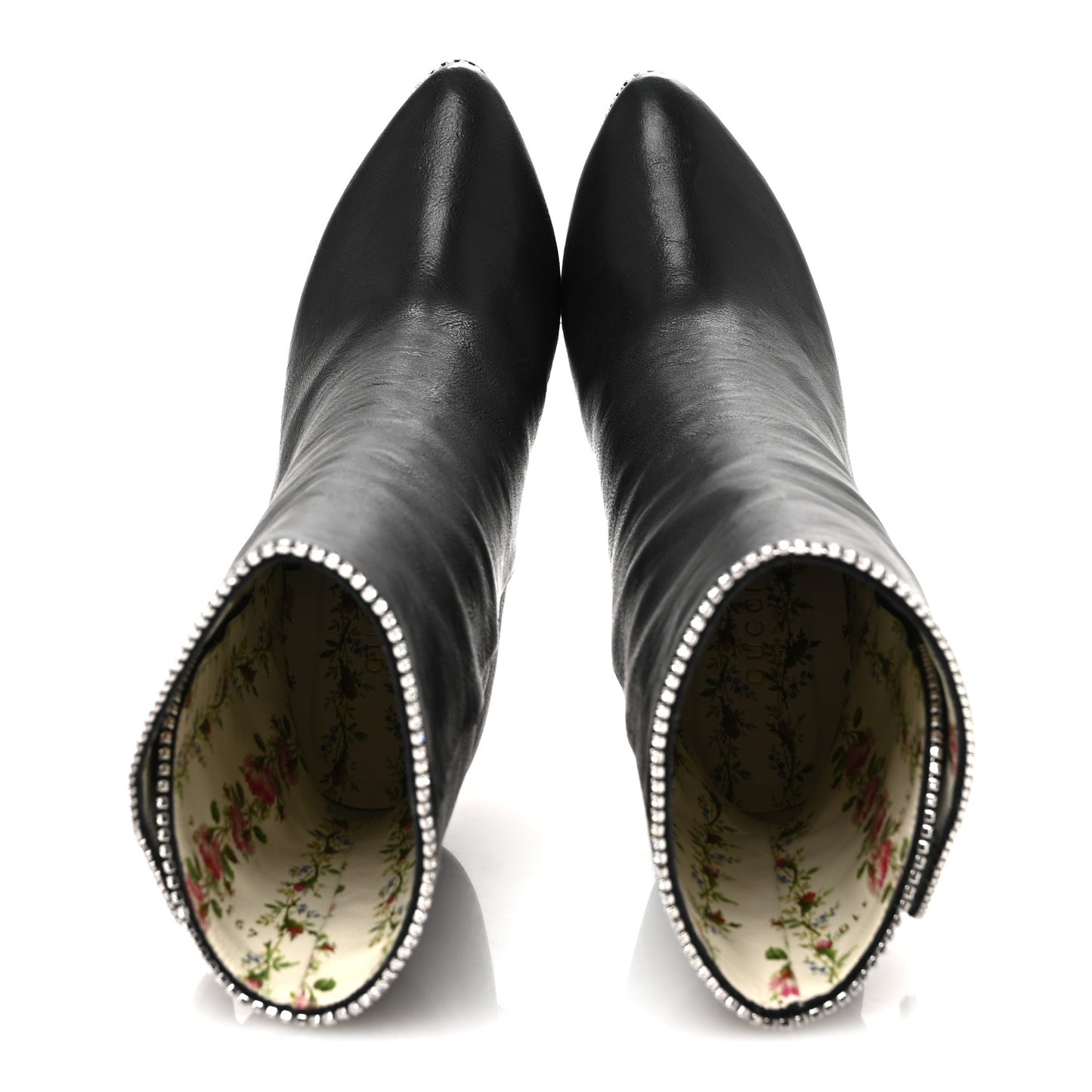 Calfskin Crystal Fosca Boots 36 Black