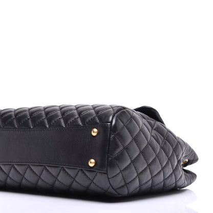 Chanel Lambskin Quilted Large Fluffy CC Shopping Tote Black 9 of 9