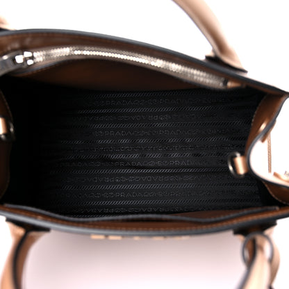 Prada Saffiano Cuir Calfskin Small Monochrome Top Handle Tote Quarzo Mordo 4 of 7