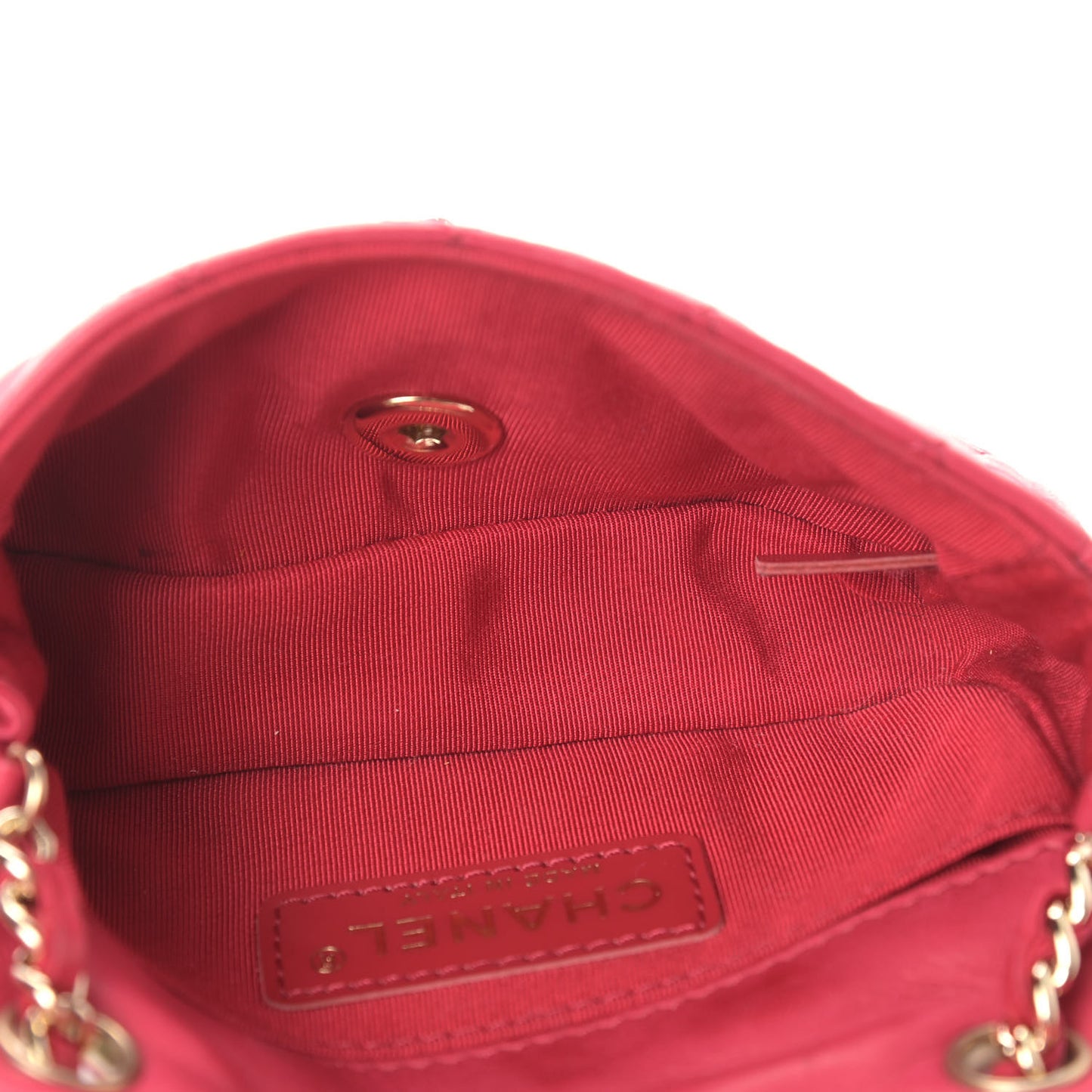 Lambskin Quilted Extra Mini Flap Heart Valentine Charms Red