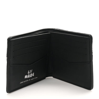 Louis Vuitton X NIGO Taurillon Monogram Denim Drip Slender Wallet Black 5 of 7
