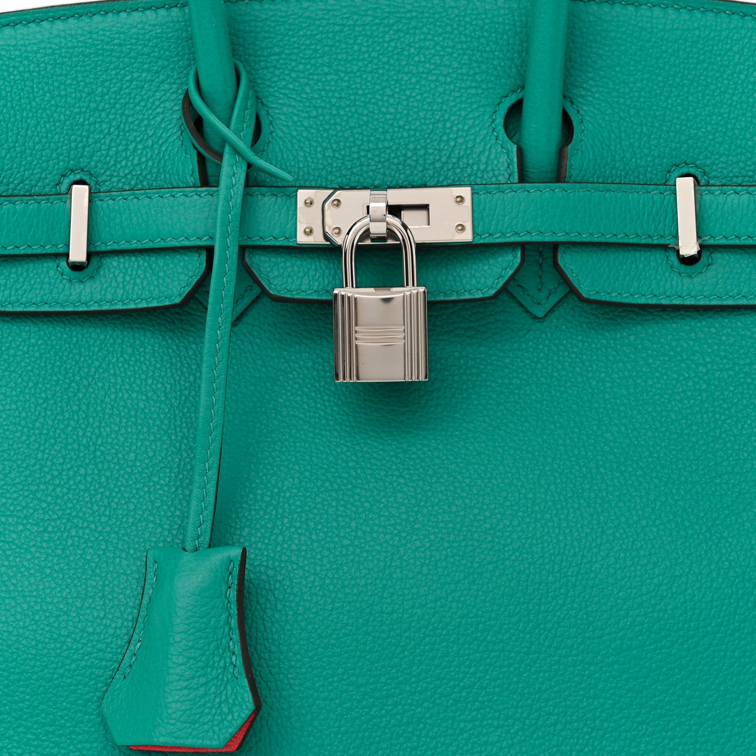 Hermes Taurillon Novillo Verso Birkin 25 Vert Verone Rose Lipstick 8 of 11