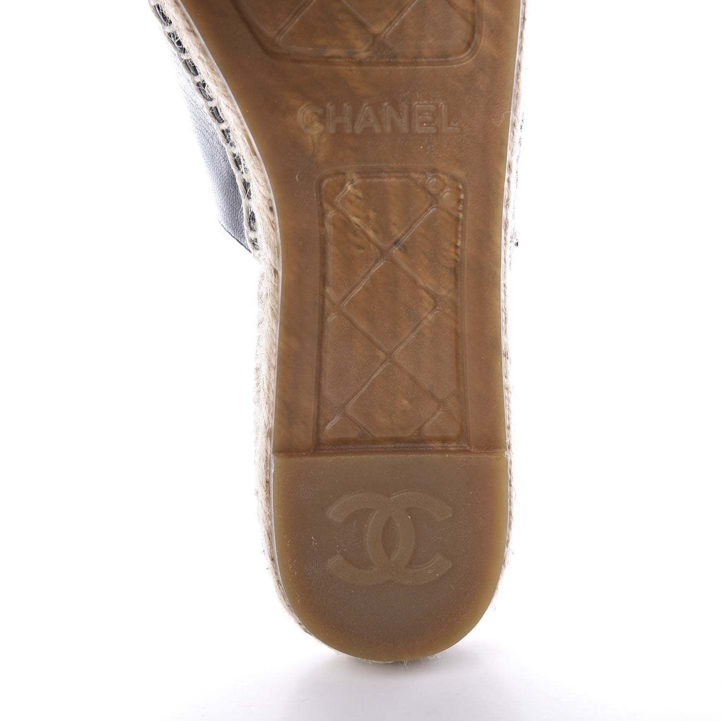 Goatskin Patent CC Espadrille Mules 37 Black