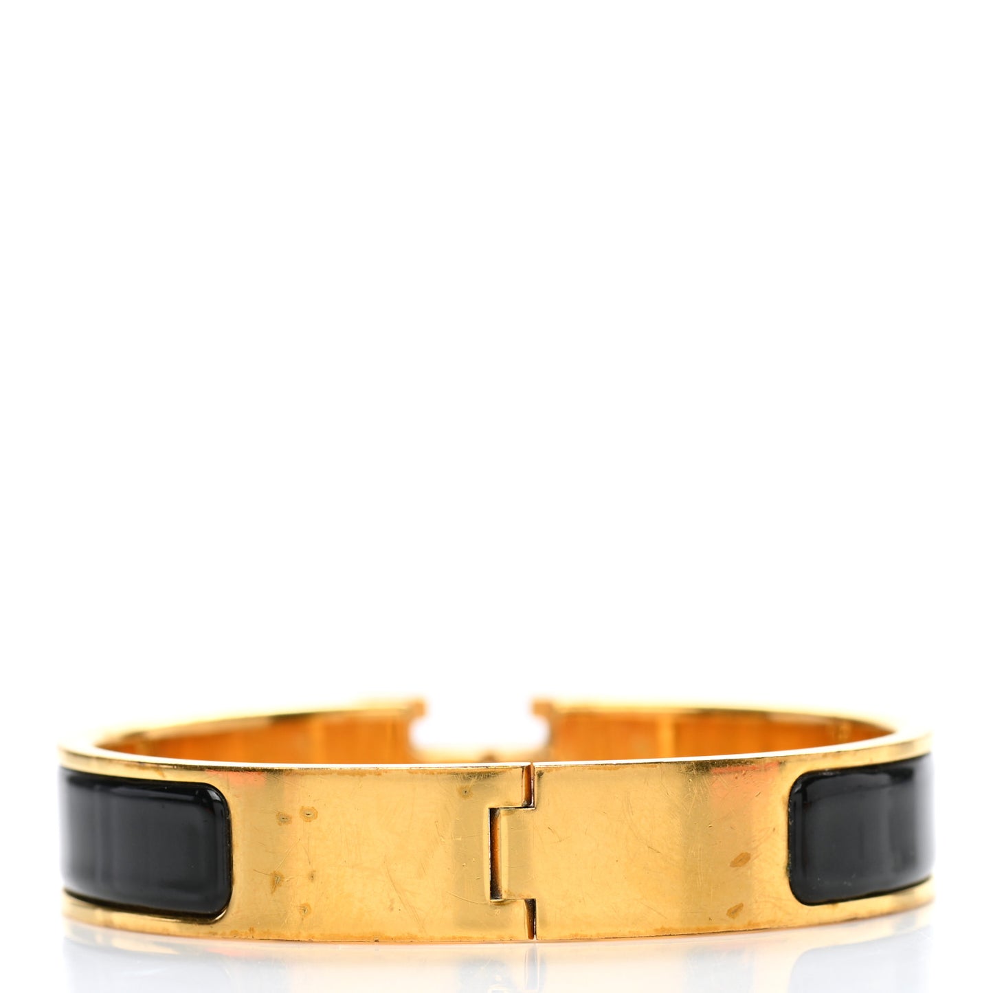 Enamel Narrow Clic Clac H Bracelet PM Black
