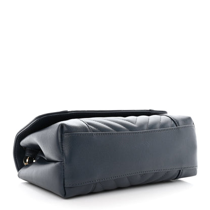 Chanel Calfskin Quilted Medium Daily Chevron Flap Navy Blue 4 of 11