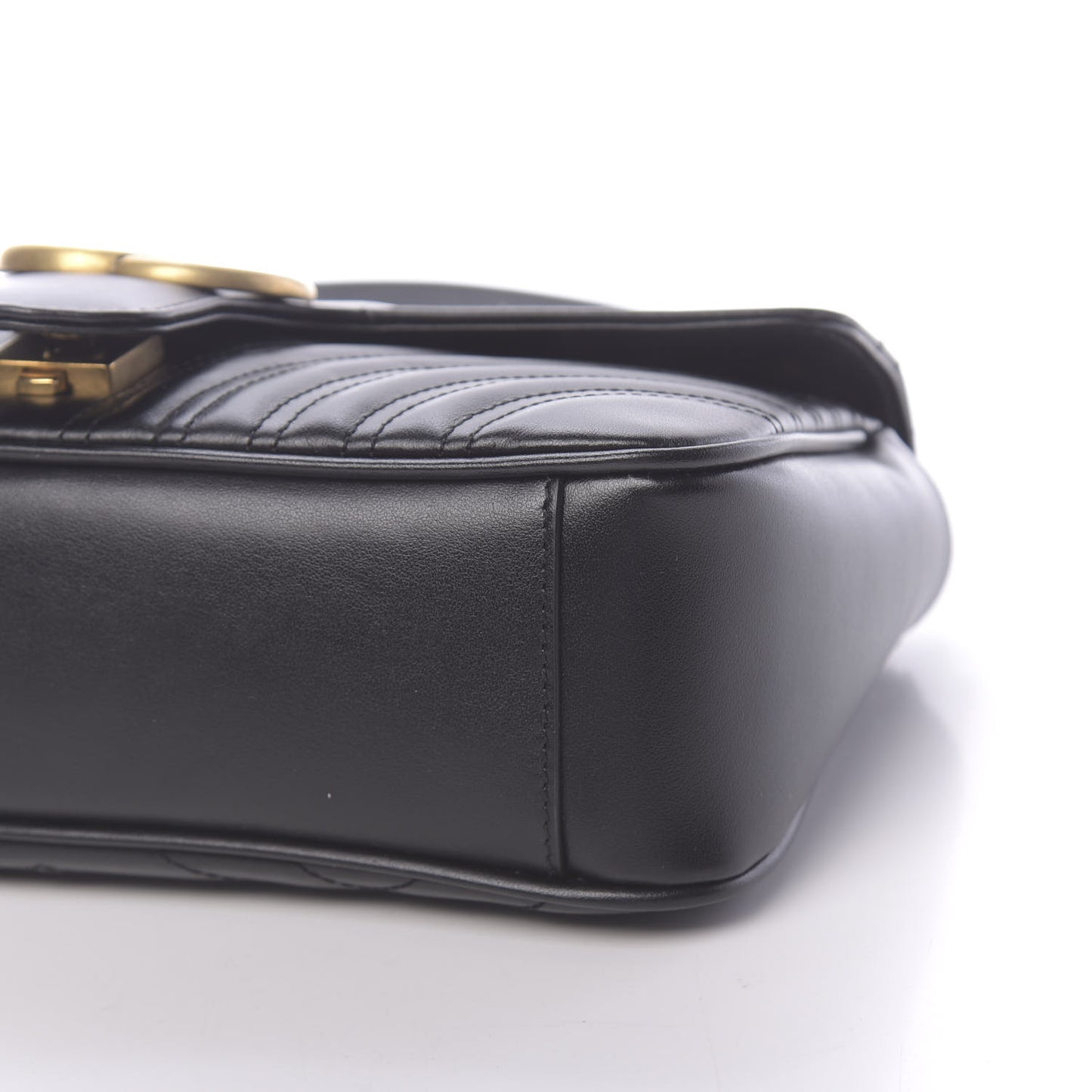 Calfskin Matelasse Small GG Marmont Shoulder Bag Black
