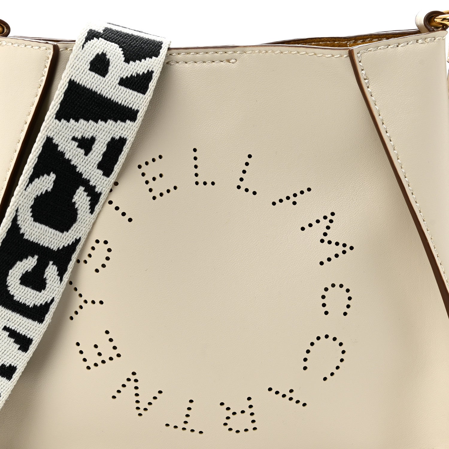 Stella McCartney Eco Alter Nappa Perforated Logo Tiny Crossbody White 7 of 10