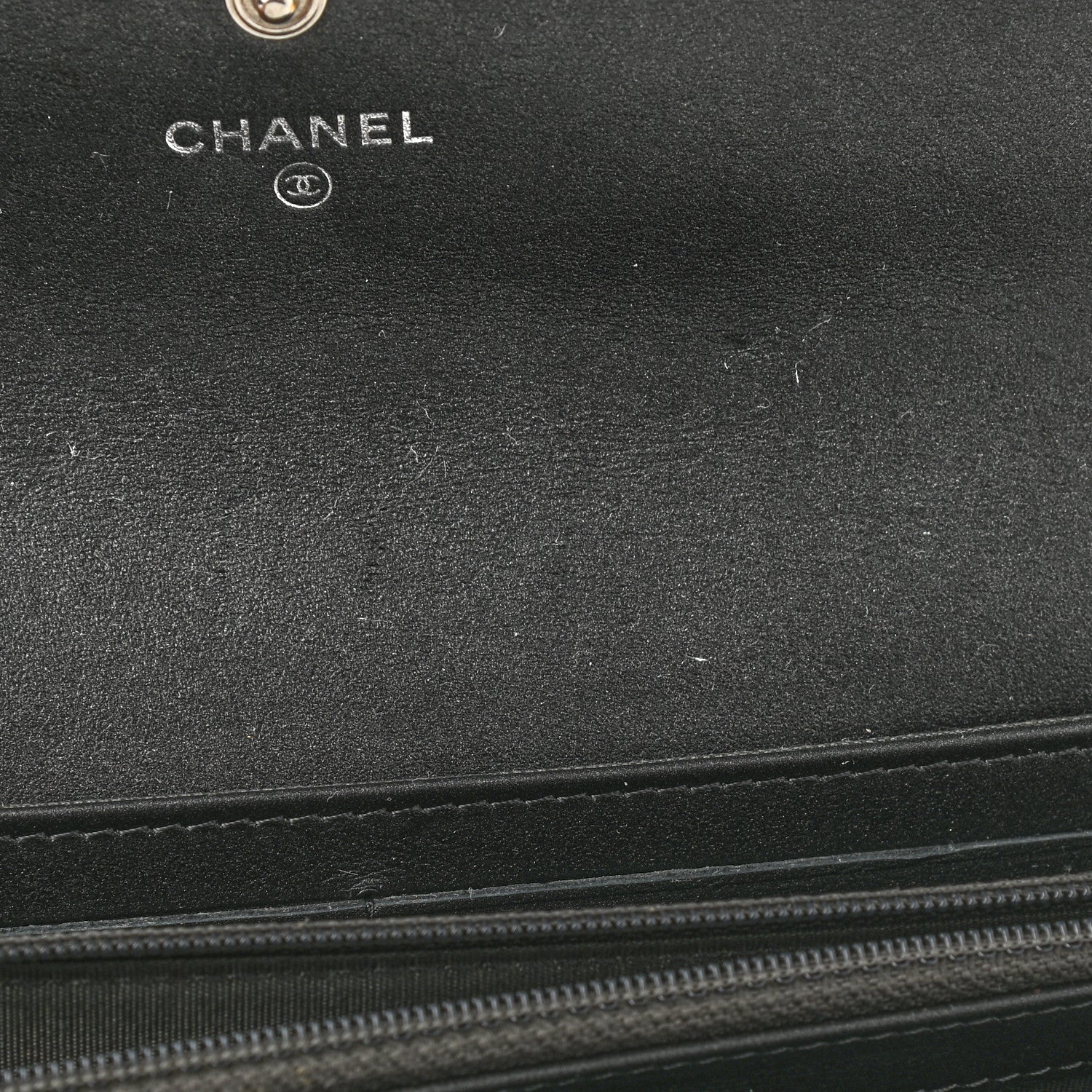 Chanel Goatskin Embossed Camellia Large Gusset Flap Wallet Black 9 of 9