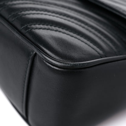 Gucci Calfskin Matelasse Small GG Marmont Shoulder Bag Black 9 of 14